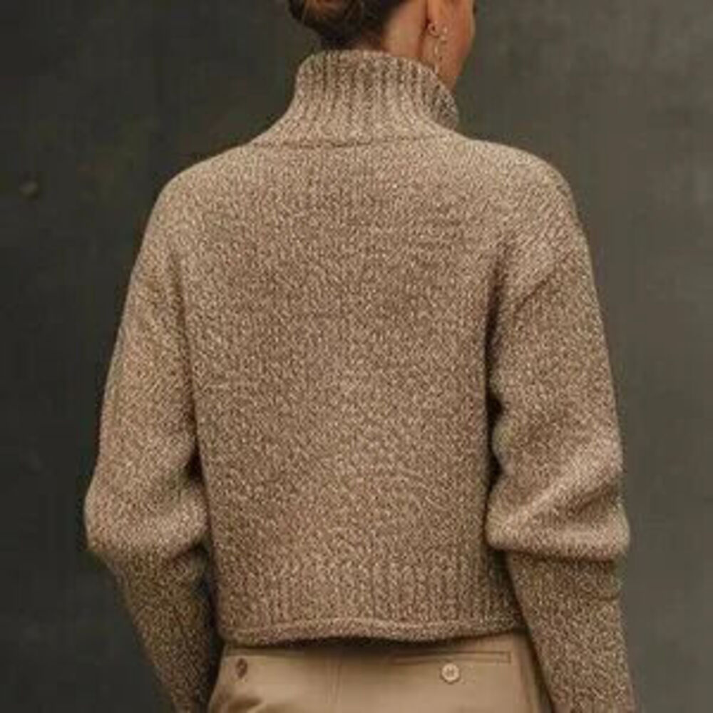 Brown Casual Women's Elegant Knit Cardigan - Picture 2 of 3